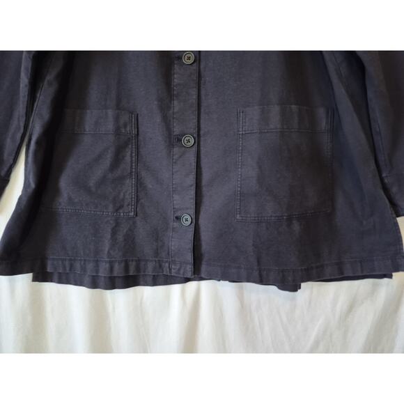 New w/Tags Eileen Fisher Womens Navy Ocean Stand Clear Jacket Large RT $228 - Picture 3 of 11